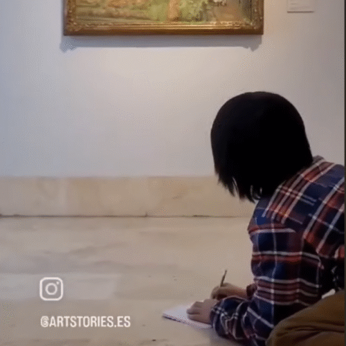 Niños explorando la colección del Museo Thyssen con sus padres