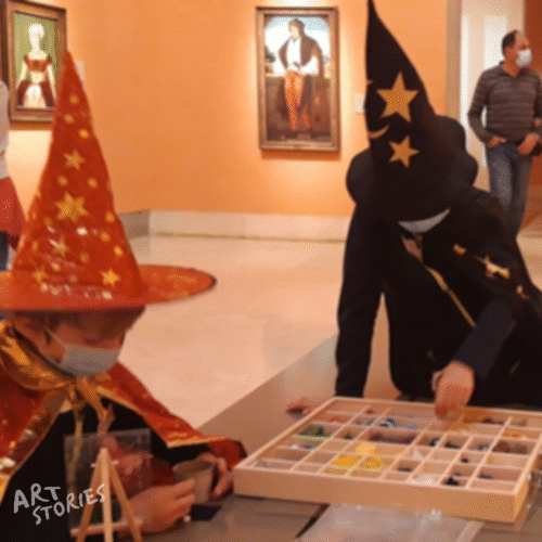 Niños explorando la colección del Museo Thyssen con sus padres